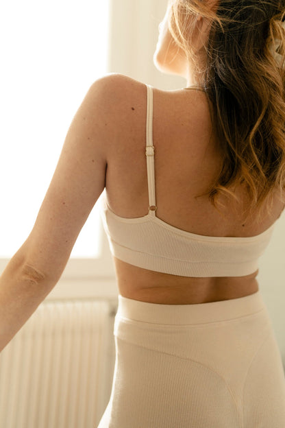 Le Balcon | Brassière Loungewear en Bamboo & Cotton - Crème - RAHAT - Brassière